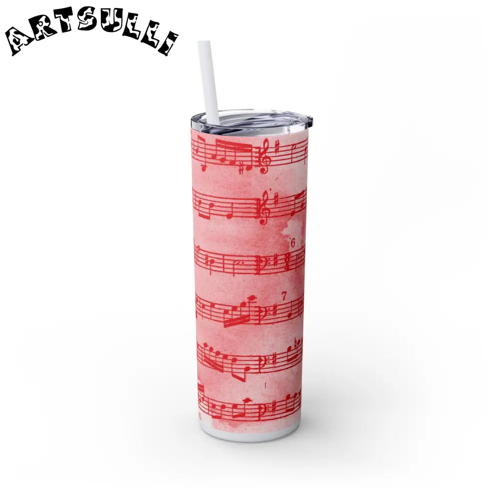 JAKKOUTTHEBXX Pink Musical Note Maars Skinny Tumbler 2025