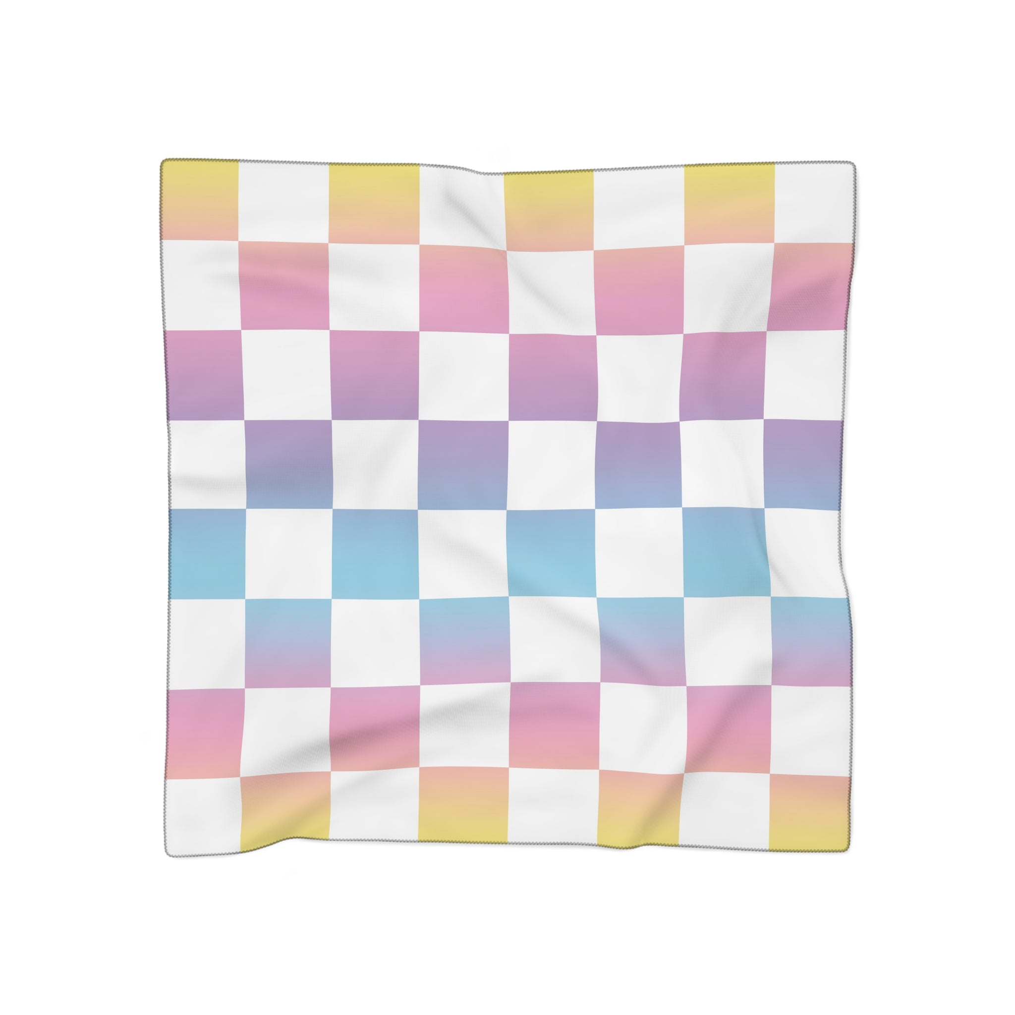 Vaporwave Check II Poly Scarf, Artsulli - Art is Long, Life is Short, Accessories, Color, Poly chiffon, Size, 25" × 25", , , 26816582465550478119
