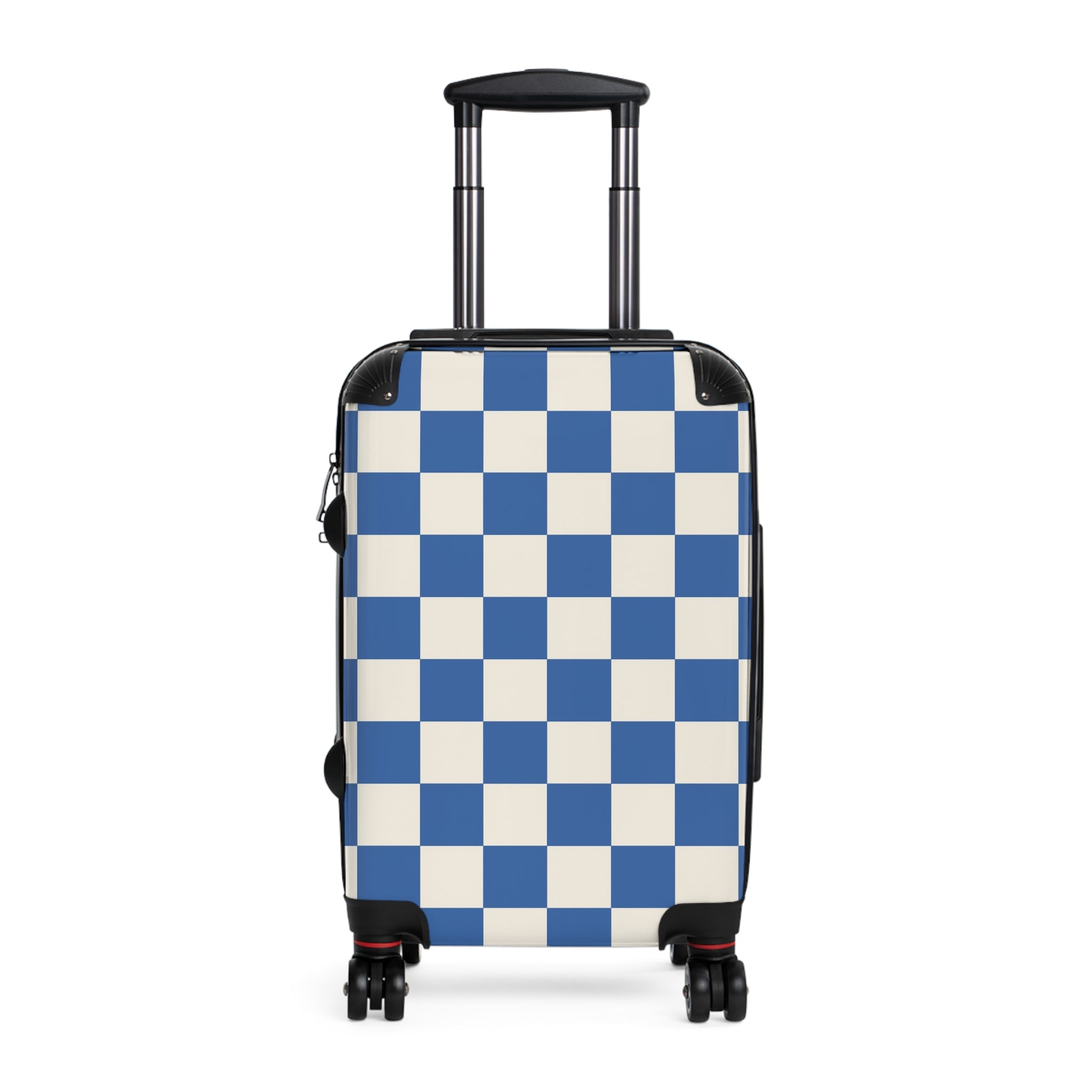 Checkerboard Blue Suitcase, Artsulli - Art is Long, Life is Short, Bags, Size, Small, Color, Black, , , 11550018955797219735