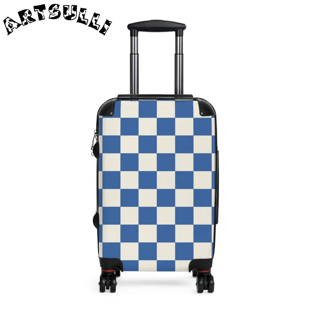 JAKKOUTTHEBXX Checkerboard Blue Suitcase JAKKOUTTHEBXX Artsulli