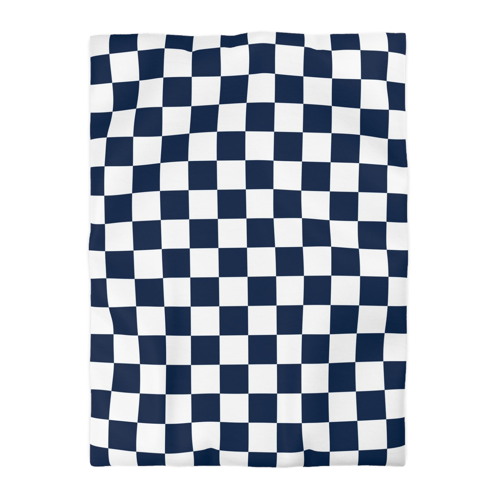 Checkerboard White and Navy Blue Microfiber Duvet Cover, Artsulli - Art is Long, Life is Short, Home Decor, Size, Twin XL, Color, Cream, , , 31806686599252101301