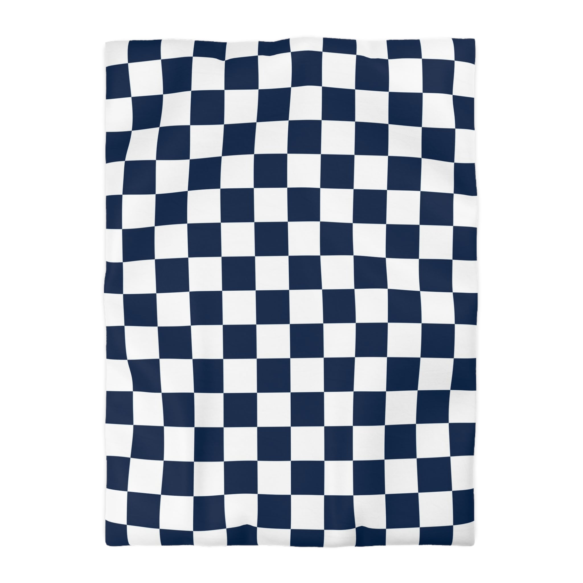 Checkerboard White and Navy Blue Microfiber Duvet Cover, Artsulli - Art is Long, Life is Short, Home Decor, Size, Twin XL, Color, Cream, , , 31806686599252101301