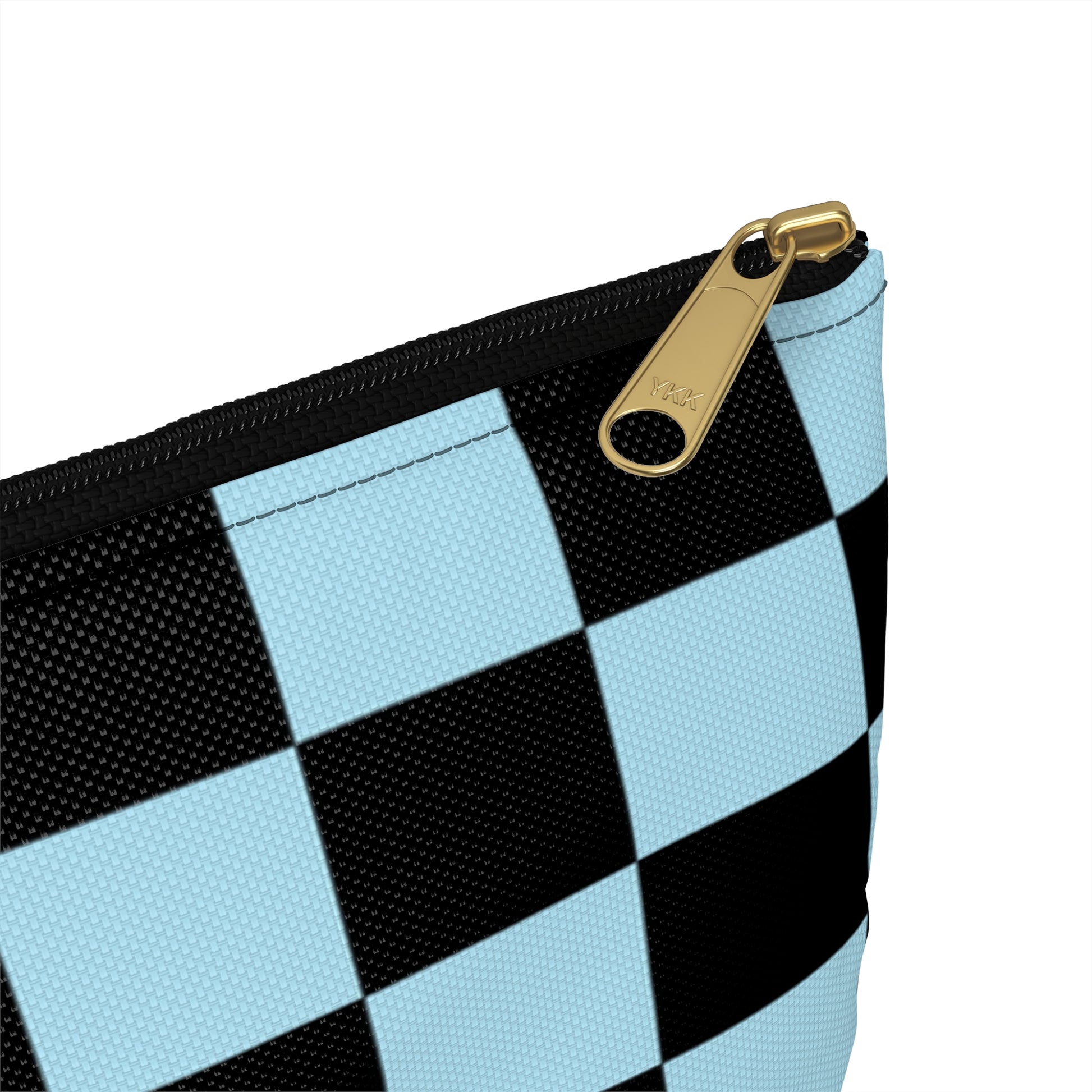 Checkerboard Black and Blue Accessory Pouch, Artsulli - Art is Long, Life is Short, Bags, , , , , , , 
