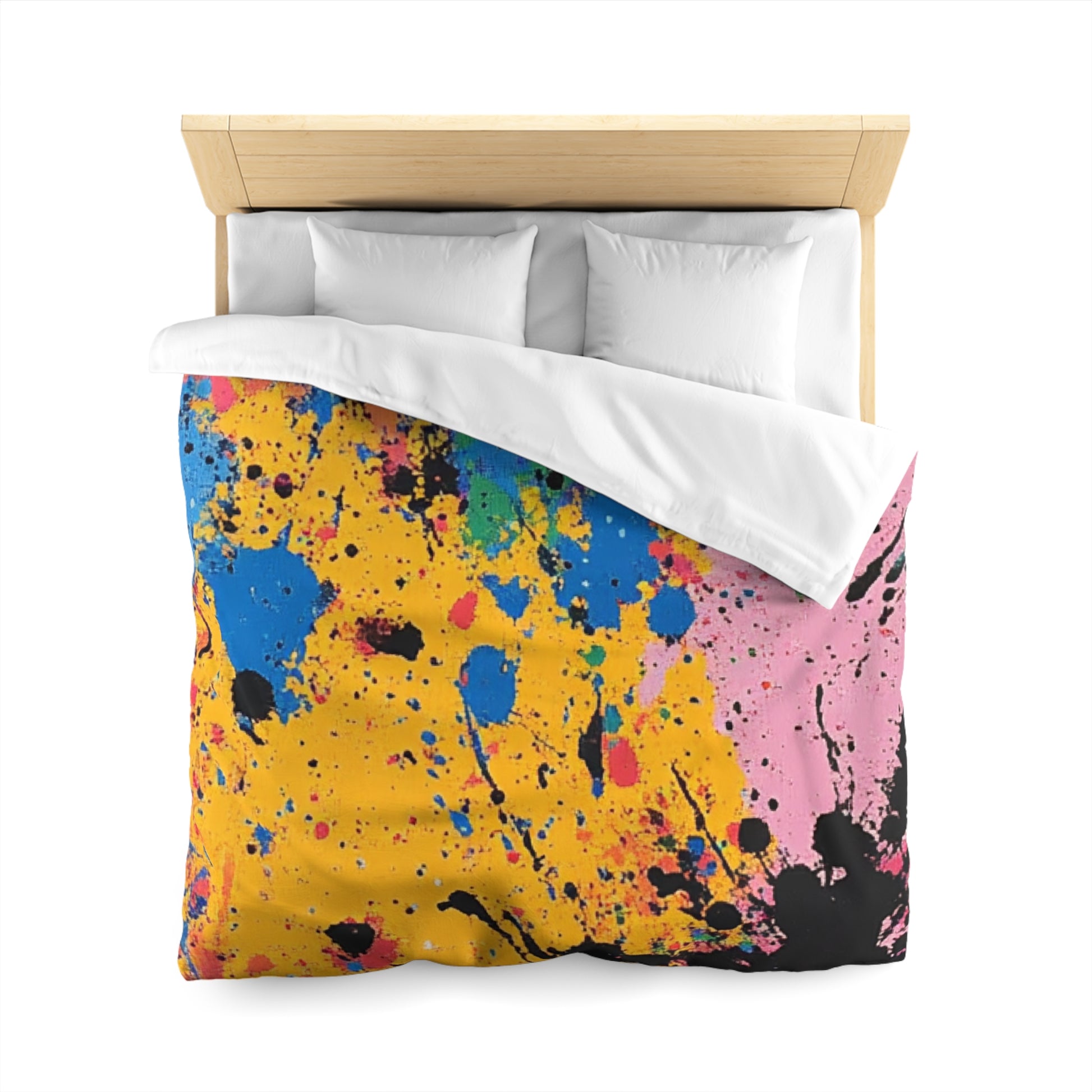 The Colors Of Paint Splatter Microfiber Duvet Cover, Artsulli - Art is Long, Life is Short, Home Decor, , , , , , , 