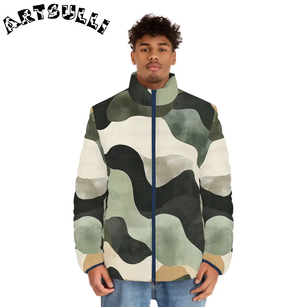 JAKKOUTTHEBXX Camouflage Puffer Jacket with Quilted Cuff Lining