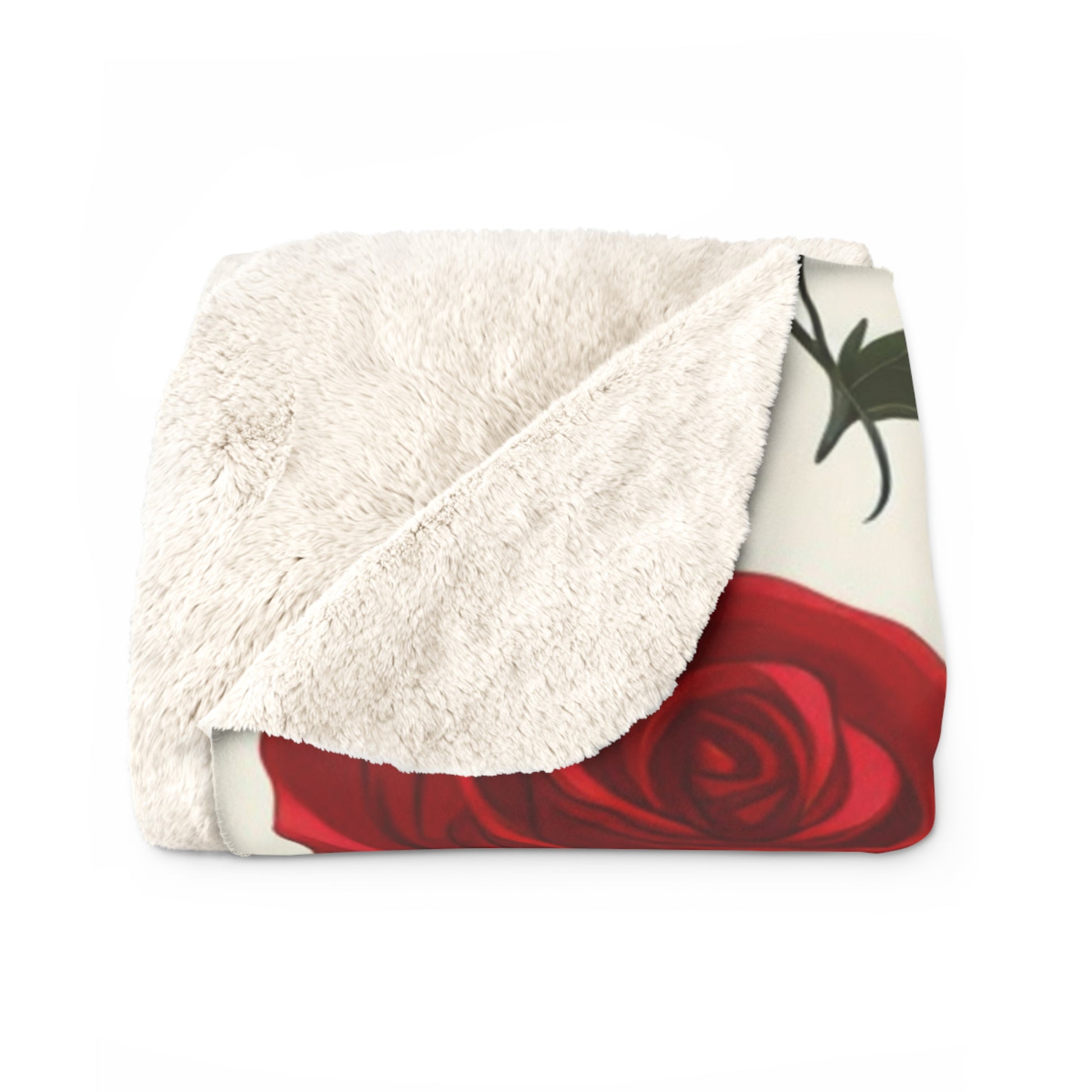 Red Roses Sherpa Fleece Blanket, Artsulli - Art is Long, Life is Short, Home Decor, , , , , , , 