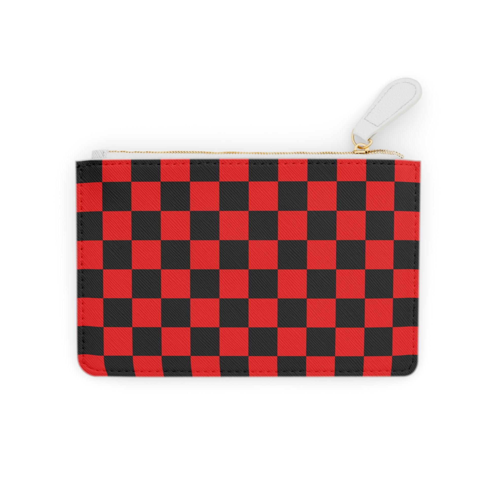 Checkerboard Red and Black Mini Clutch Bag, Artsulli - Art is Long, Life is Short, Bags, Size, 6.3” x 4”, Color, White, , , 33345738618860593369