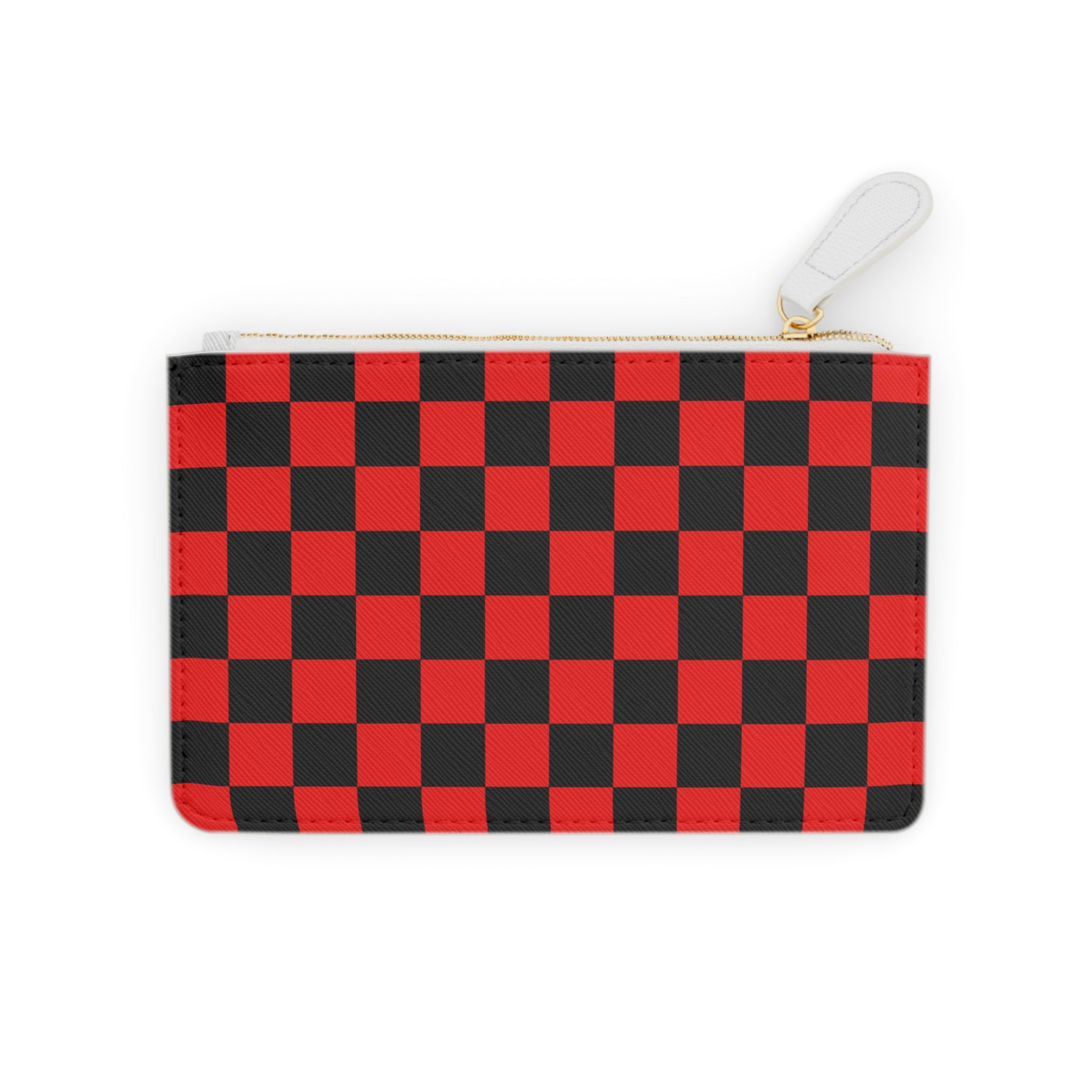Checkerboard Red and Black Mini Clutch Bag, Artsulli - Art is Long, Life is Short, Bags, Size, 6.3” x 4”, Color, White, , , 33345738618860593369