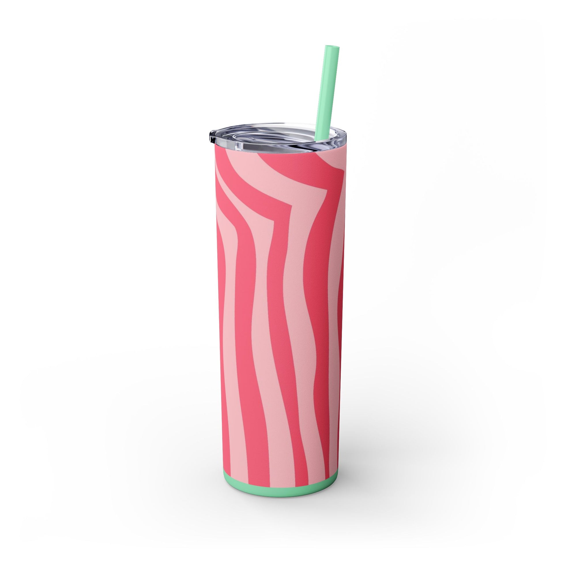 Nagels Pink Zebra Skinny Tumbler with Straw, 20oz, Artsulli - Art is Long, Life is Short, Mug, , , , , , , 