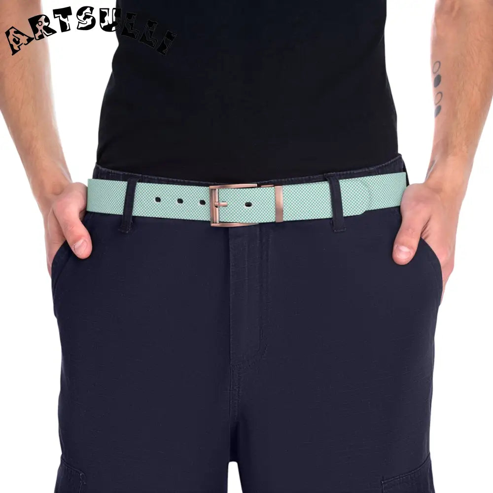 JAKKOUTTHEBXX Checkerboard Light Green Belt JAKKOUTTHEBXX Artsulli