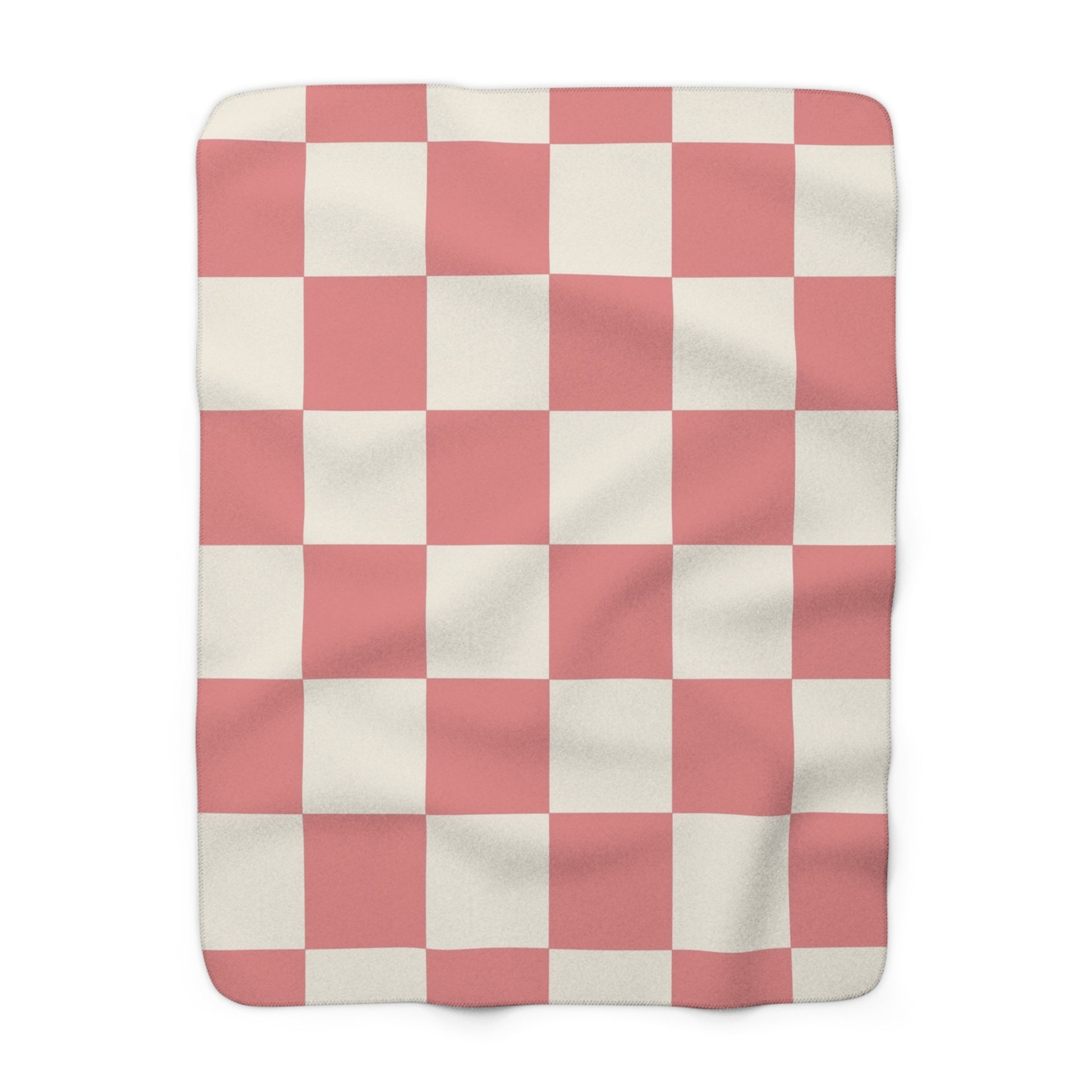 Retro Checkered Grassland Sprites Sherpa Fleece Blanket, Artsulli - Art is Long, Life is Short, Home Decor, Size, 50" × 60", , , , , 28140324725008848191
