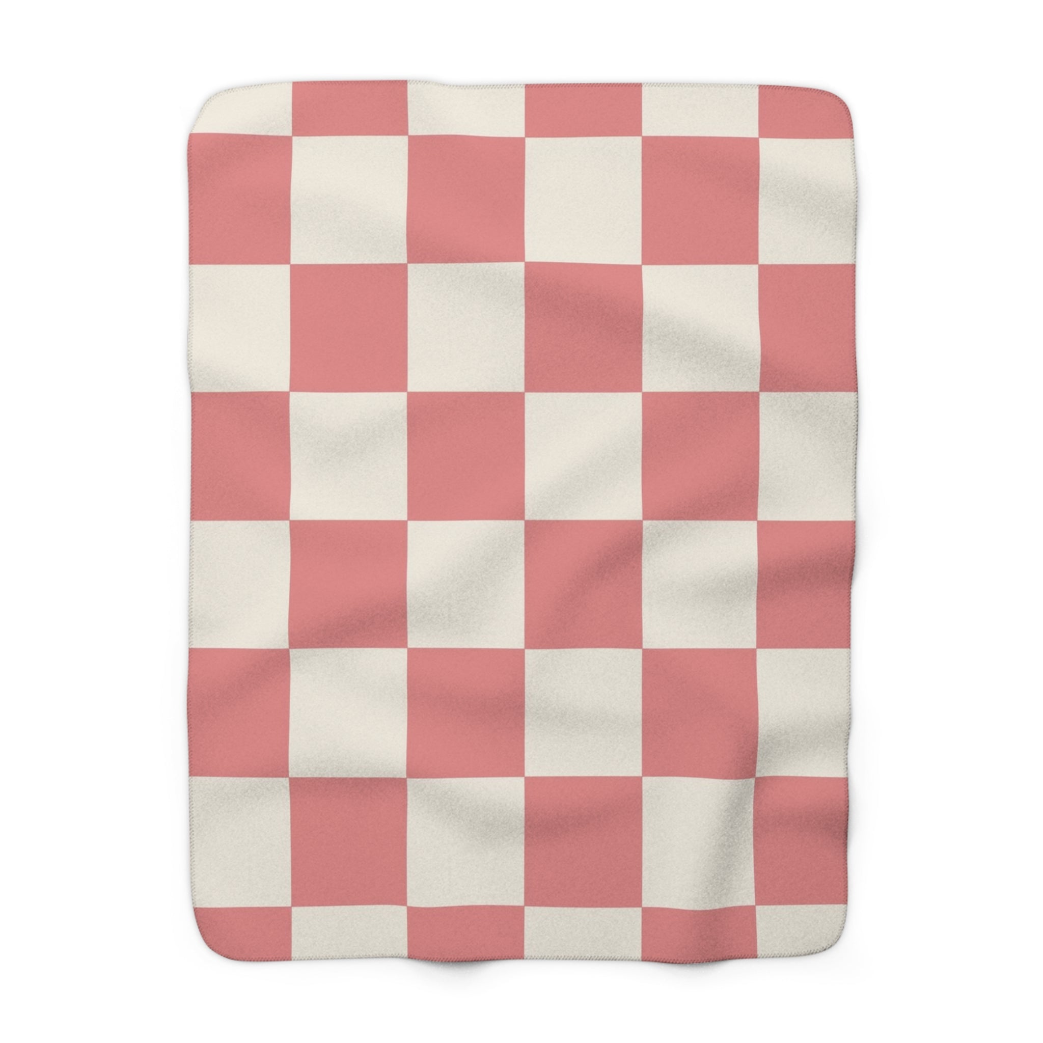 Retro Checkered Grassland Sprites Sherpa Fleece Blanket, Artsulli - Art is Long, Life is Short, Home Decor, Size, 50" × 60", , , , , 28140324725008848191