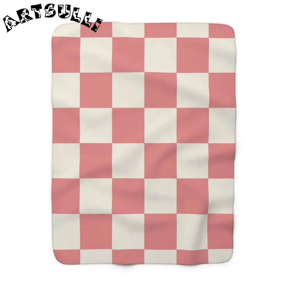 JAKKOUTTHEBXX Retro Checkered Grassland Sprites Sherpa Fleece