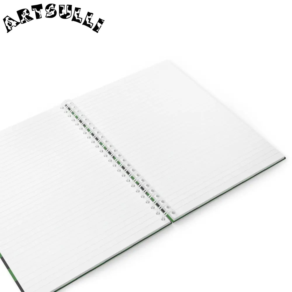 JAKKOUTTHEBXX Checkerboard Green and Black Spiral Notebook