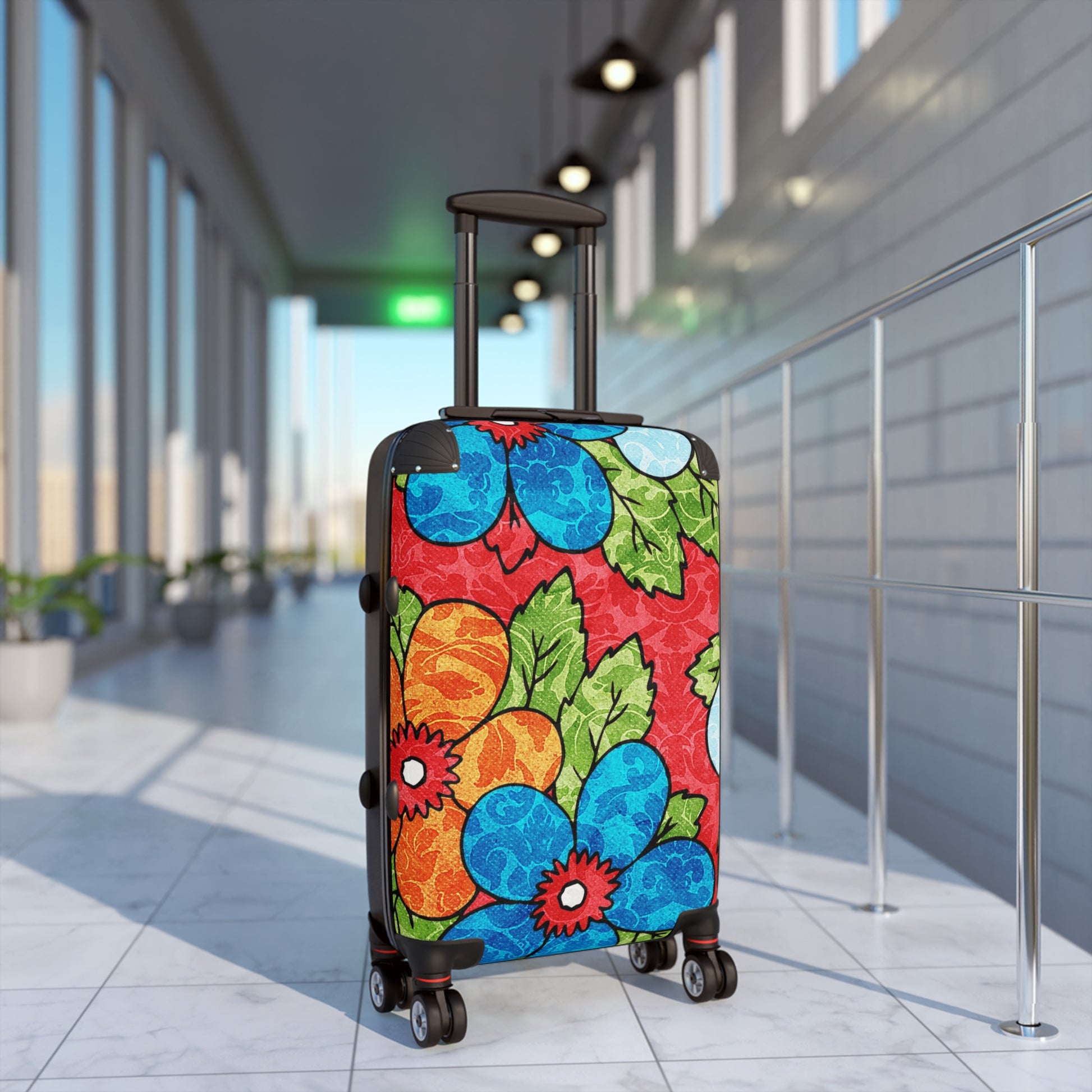 Groovy Red Floral Kl Suitcase, Artsulli - Art is Long, Life is Short, Bags, , , , , , , 