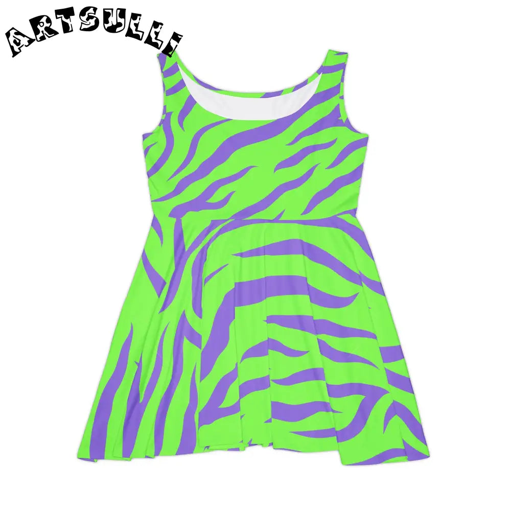 JAKKOUTTHEBXX Tyrannosaurus Print Green and Purple Women’s Skater