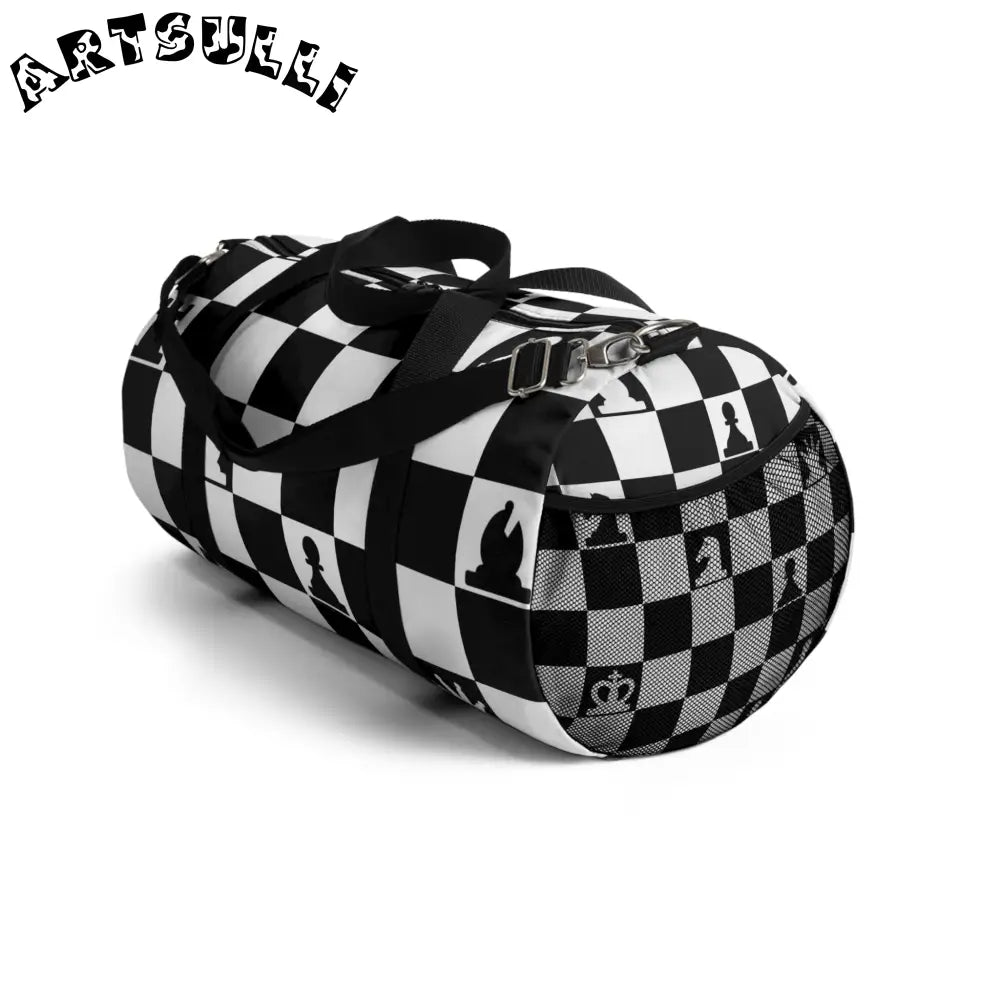 JAKKOUTTHEBXX Chessboard Pattern Duffel Bag 2025