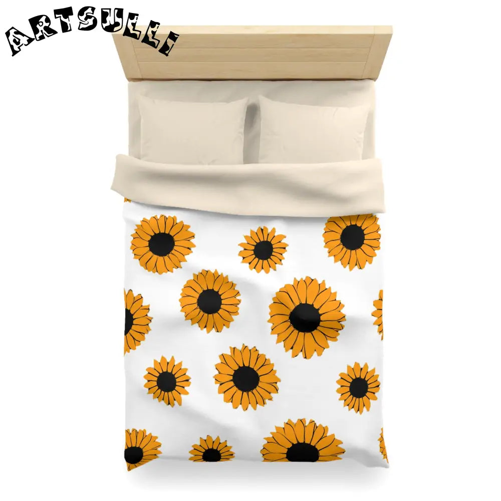 JAKKOUTTHEBXX Sunflowers Microfiber Duvet Cover JAKKOUTTHEBXX