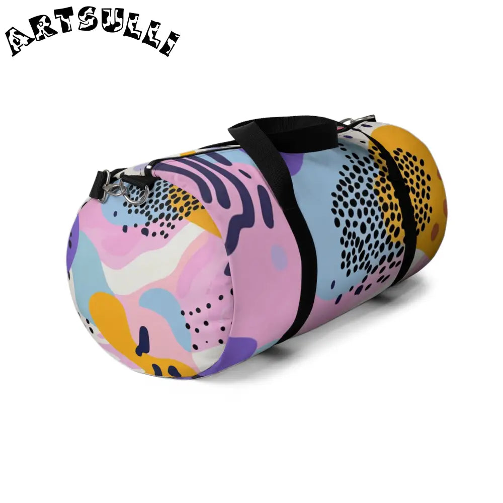 JAKKOUTTHEBXX Colorful Abstract Dots and Shapes Duffel Bag