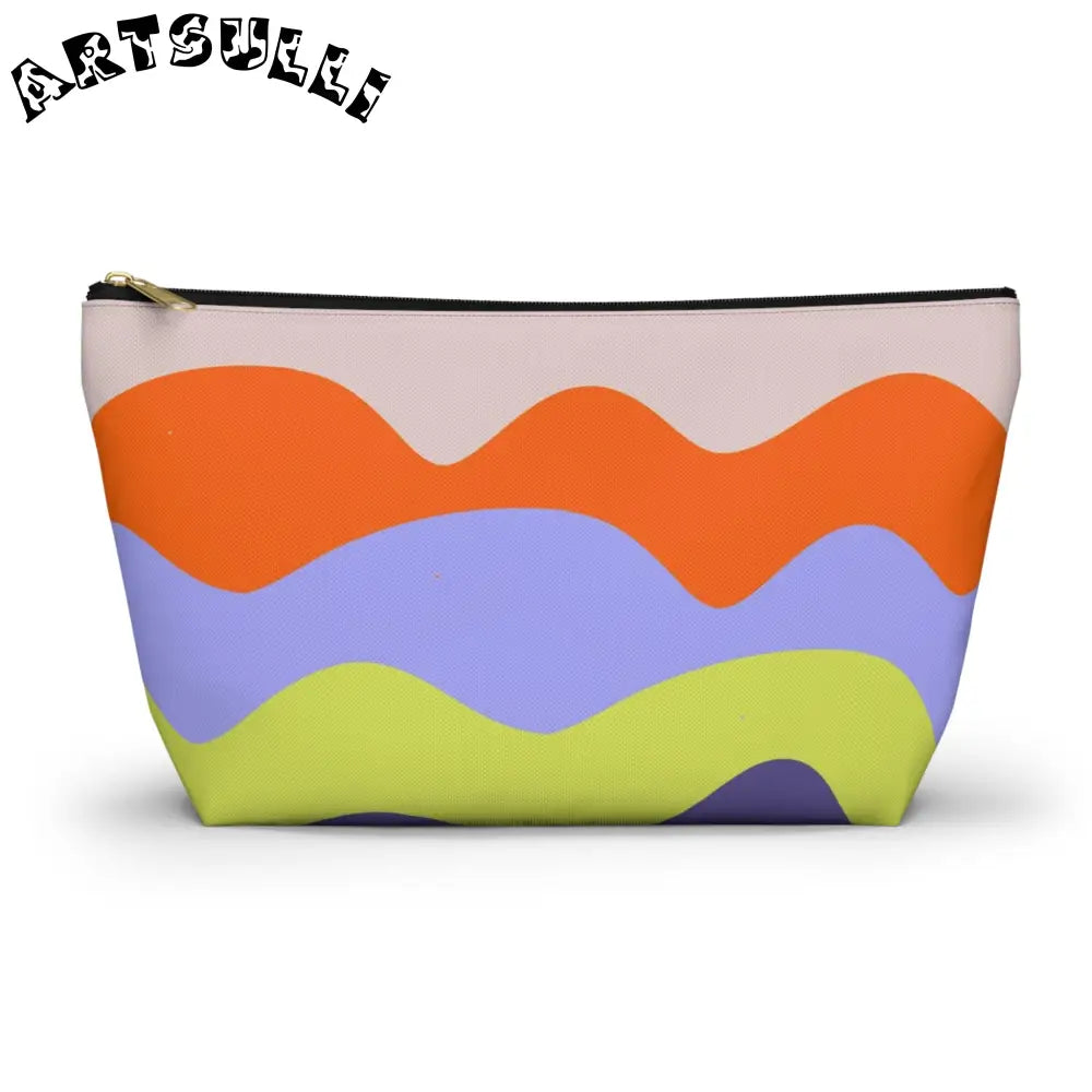 JAKKOUTTHEBXX Waves Red and Blue Accessory Pouch w T-bottom