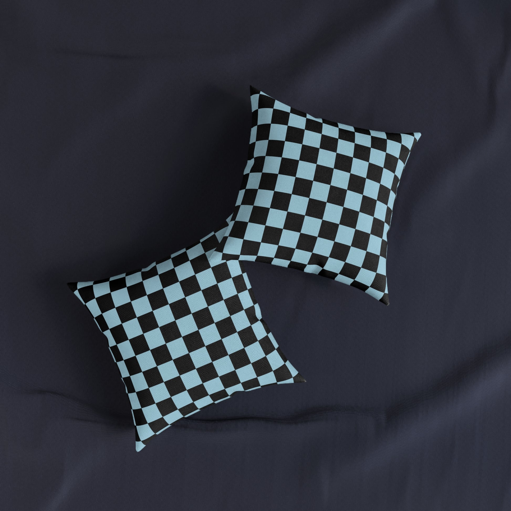 Checkerboard Black and Blue Square Pillow, Artsulli - Art is Long, Life is Short, Home Decor, , , , , , , 