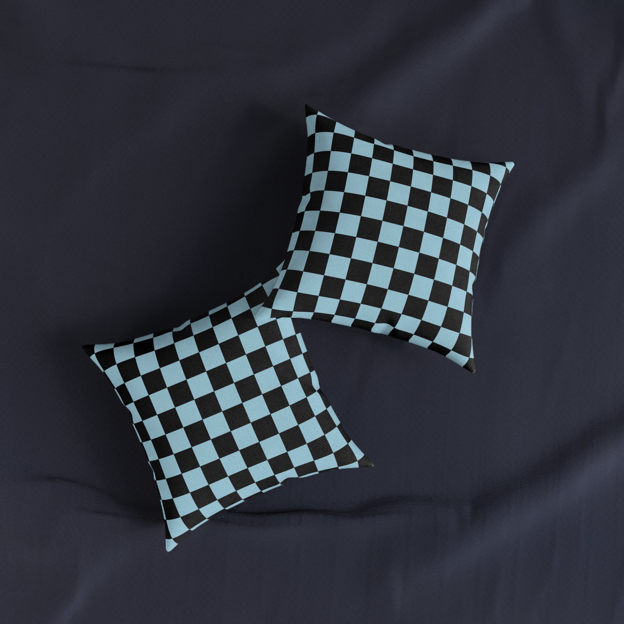 Checkerboard Black and Blue Square Pillow, Artsulli - Art is Long, Life is Short, Home Decor, , , , , , , 