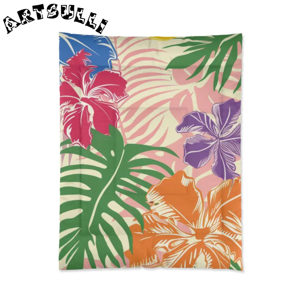 JAKKOUTTHEBXX Colorful Tropical Floral and Leaf Blanket 2025