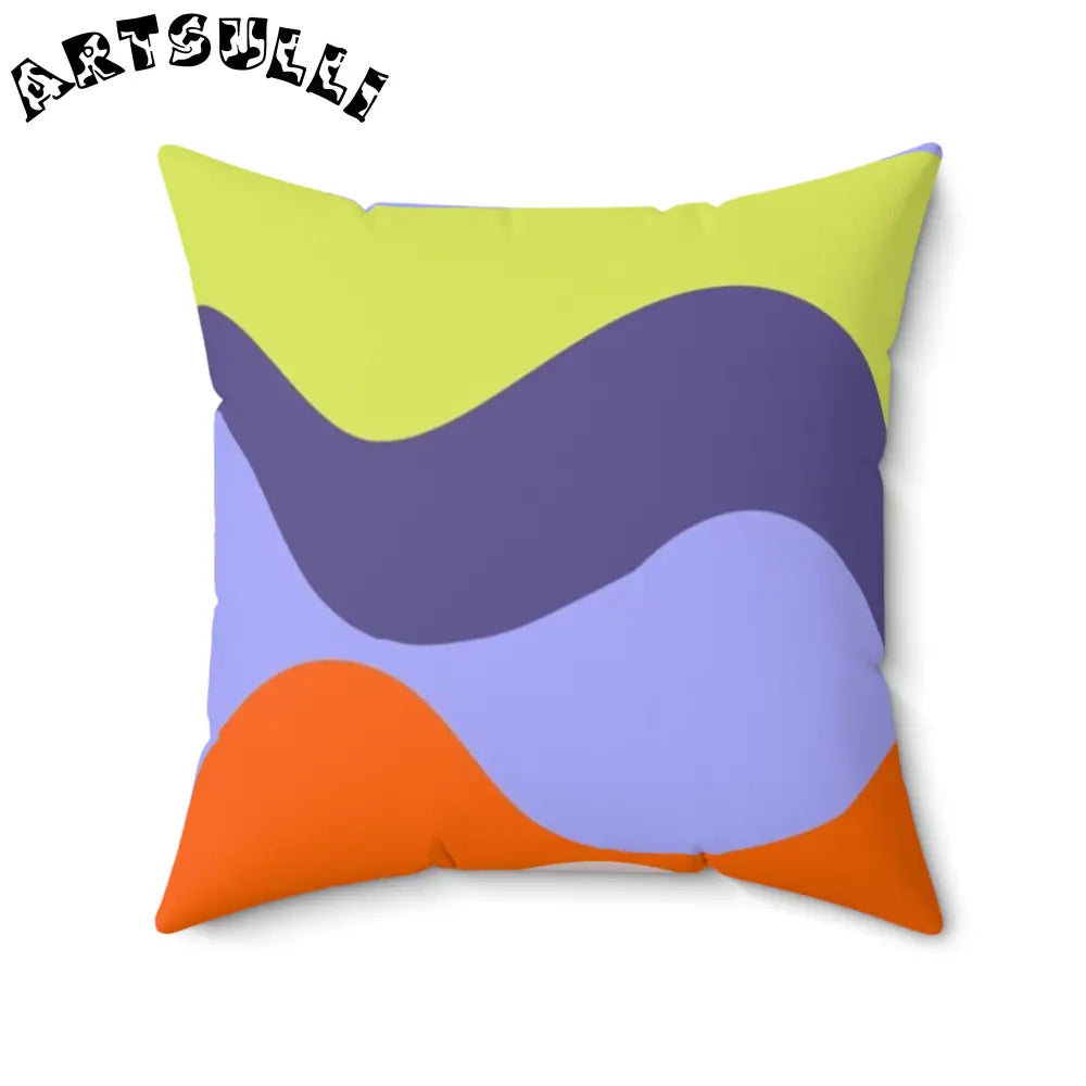JAKKOUTTHEBXX Waves Red and Blue Spun Polyester Square Pillow