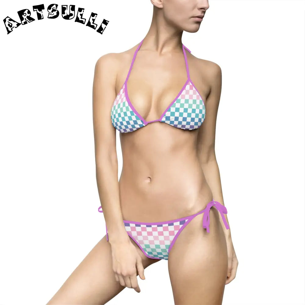 JAKKOUTTHEBXX Vaporwave Rainbow Checkerboard Multi-Color Women’s