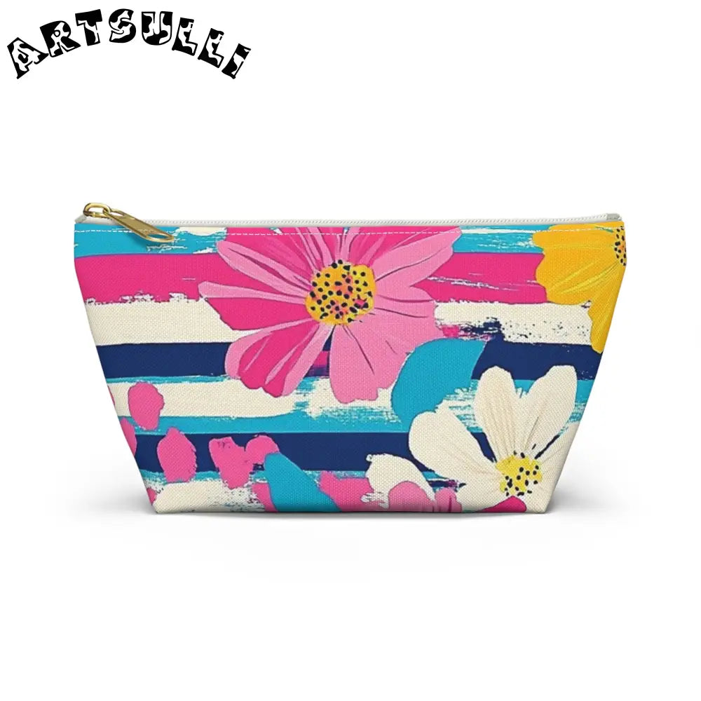 JAKKOUTTHEBXX Dayglo Floral Stripes II Multi-Color Accessory Pouch w