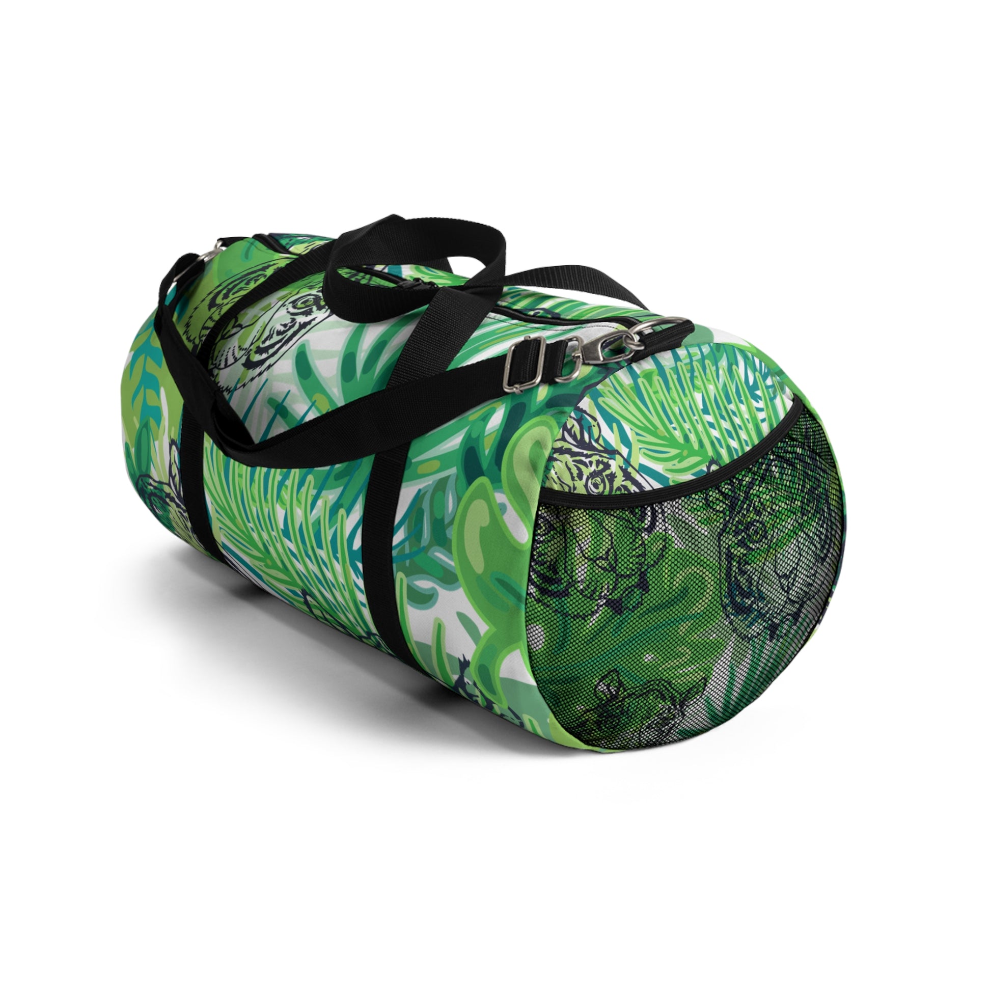 Tropical Jungle Tigers Green Duffel Bag, Artsulli - Art is Long, Life is Short, Bags, , , , , , , 