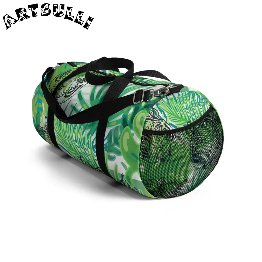 JAKKOUTTHEBXX Tropical Jungle Tigers Green Duffel Bag JAKKOUTTHEBXX