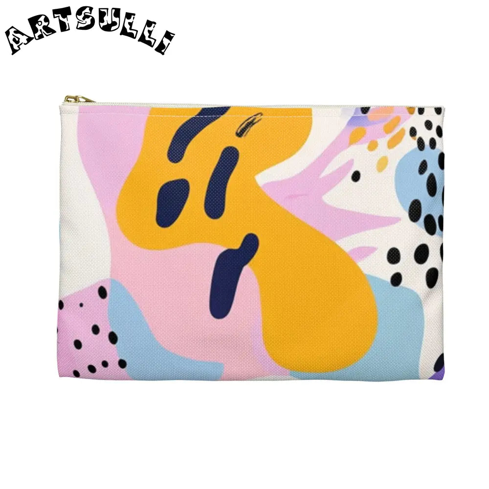 JAKKOUTTHEBXX Colorful Abstract Dots and Shapes Accessory Pouch