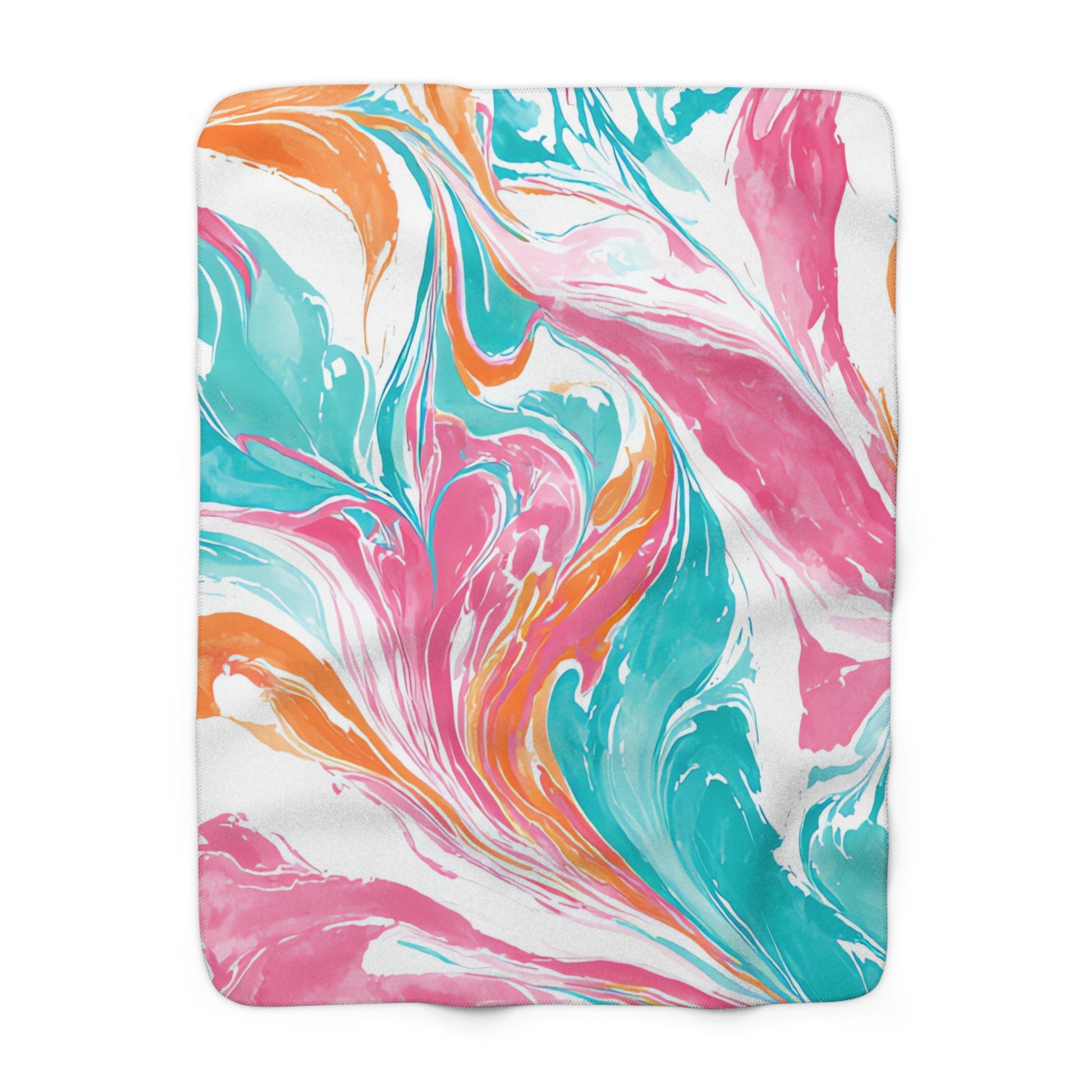 Liquid Pastel Spill Multi-Color Sherpa Fleece Blanket, Artsulli - Art is Long, Life is Short, Home Decor, Size, 50" × 60", , , , , 20603821629484040652
