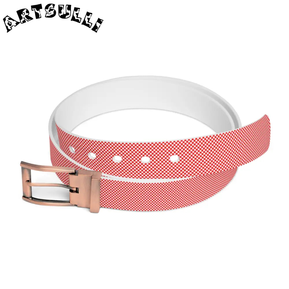 JAKKOUTTHEBXX Checkerboard Red and White Belt JAKKOUTTHEBXX Artsulli