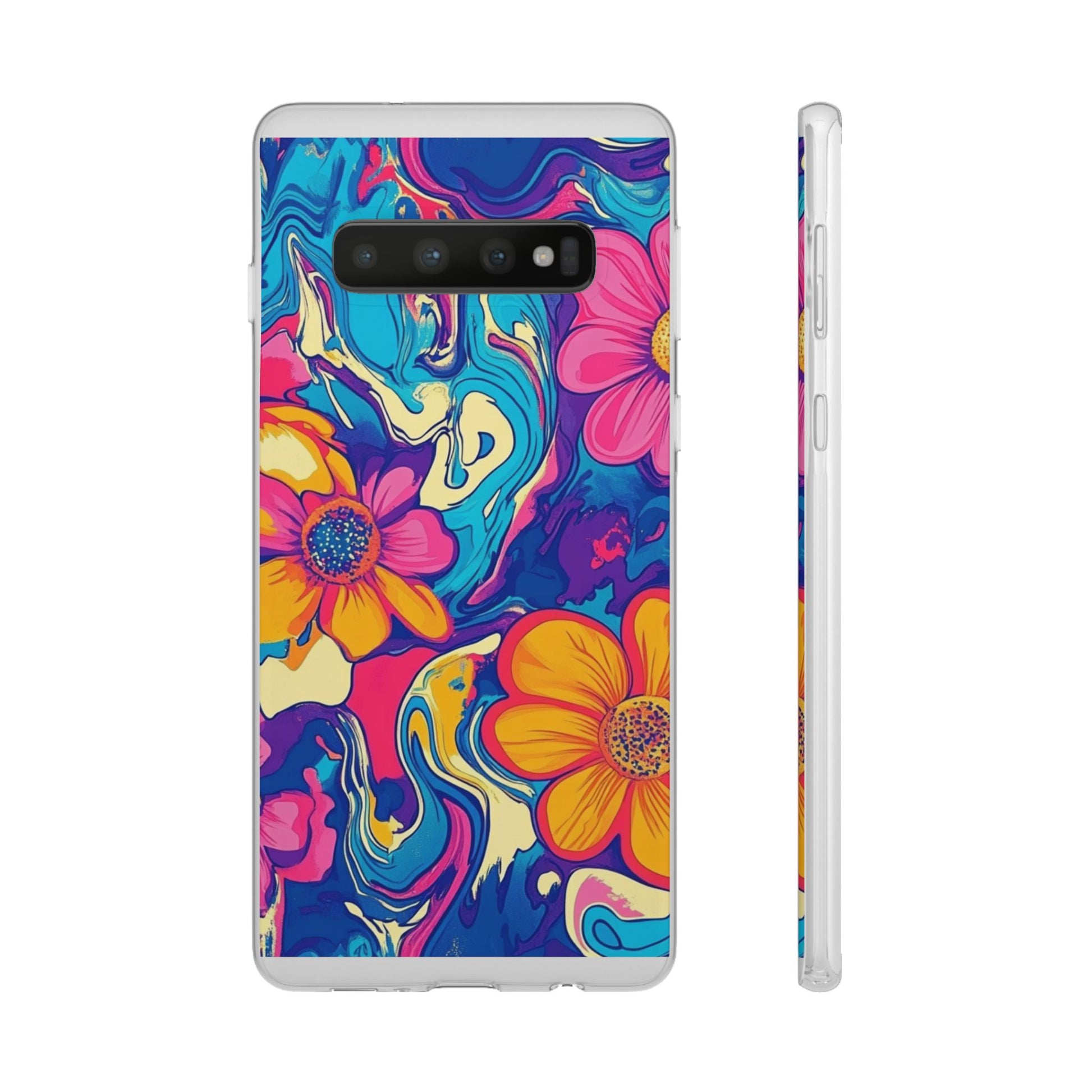Vibrant Psychedelic Floral Flexi Case, Artsulli - Art is Long, Life is Short, Phone Case, Size, Samsung Galaxy S10, , , , , 14640580083437545045