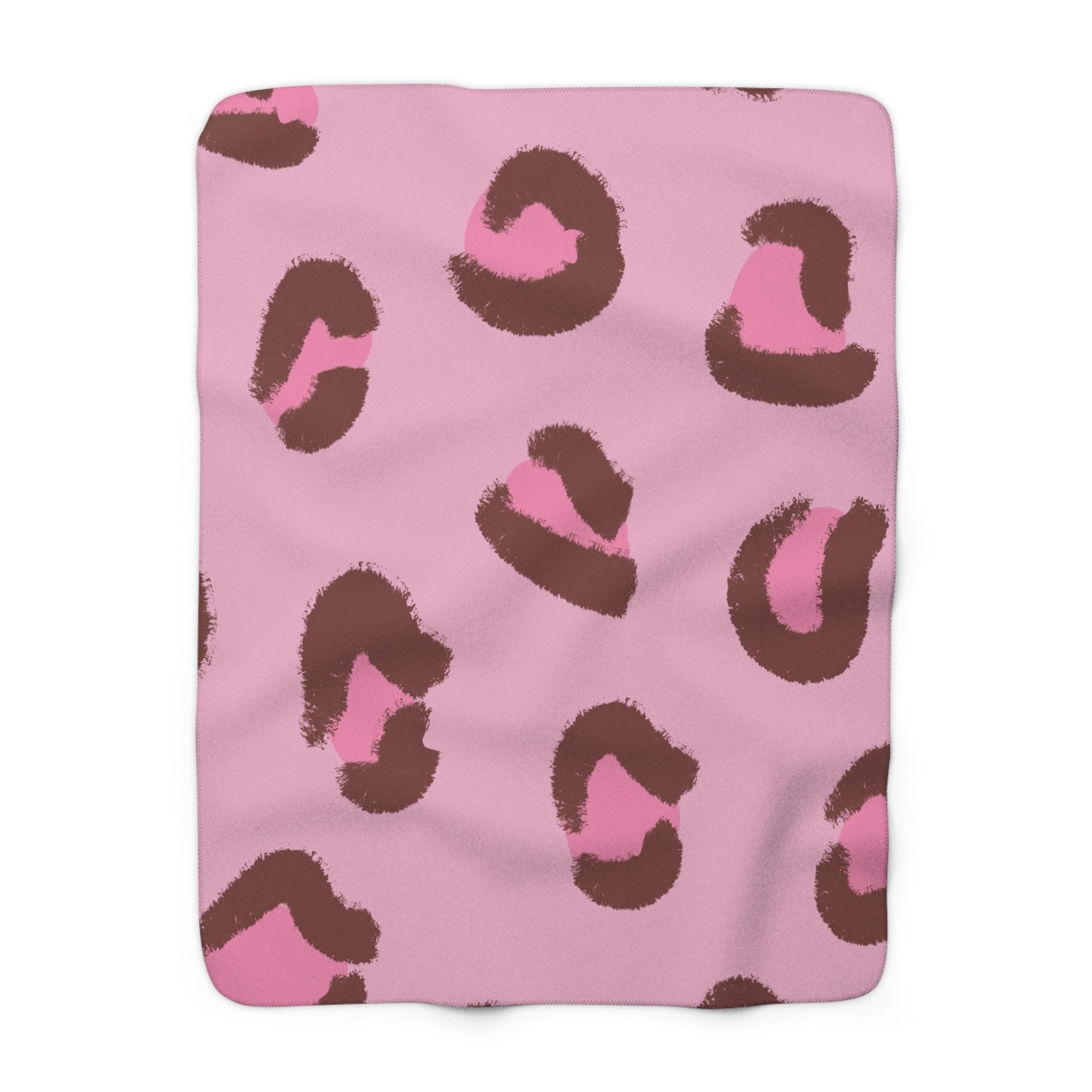 Minimalist Leopard Key Pink  Brown Clear and informative Sherpa Fleece Blanket, Artsulli - Art is Long, Life is Short, Home Decor, Size, 50" × 60", , , , , 82144090813736