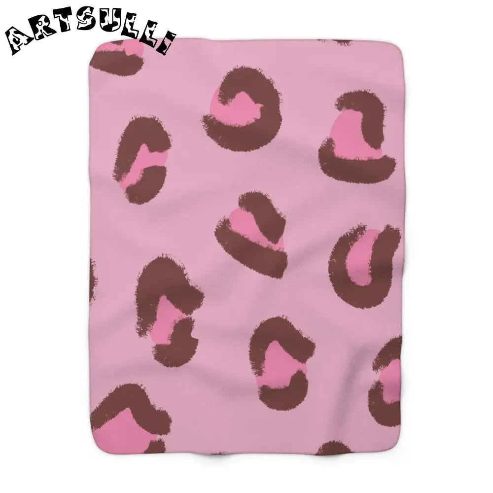 JAKKOUTTHEBXX Cozy Fleece Blanket with Pink Leopard Print 2025