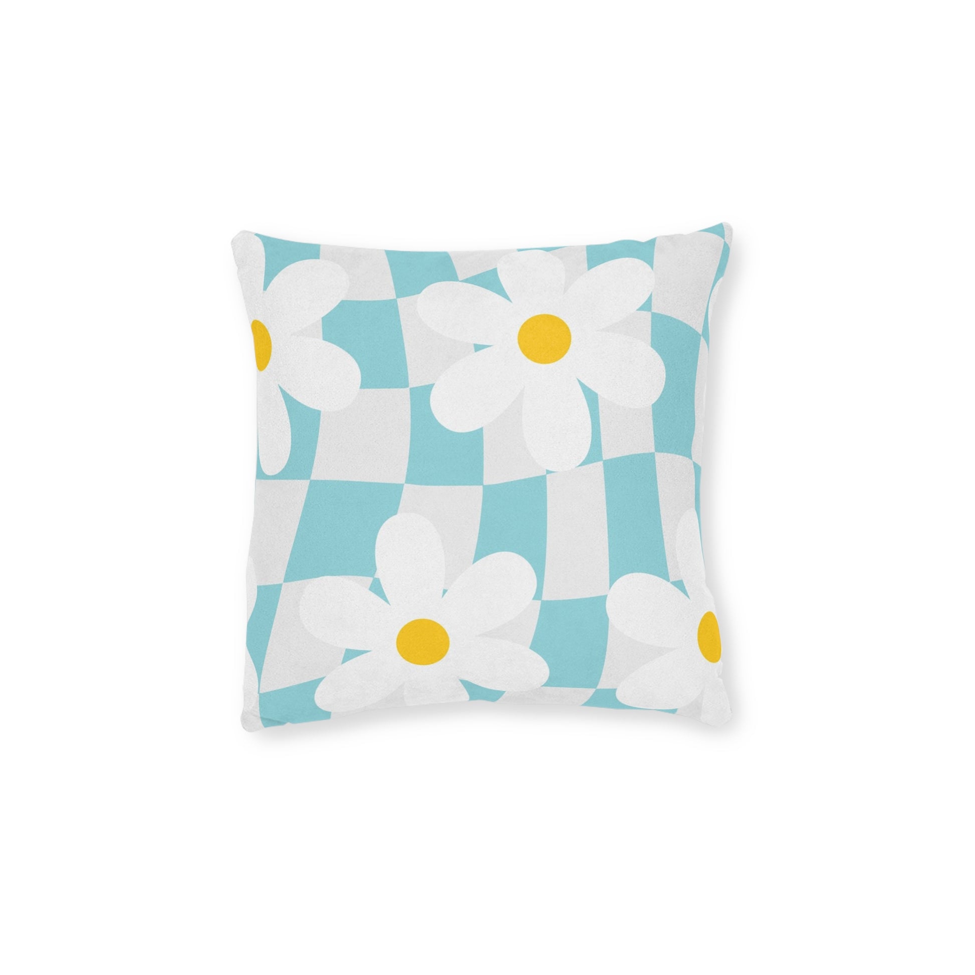 Trippy Check Garden Square Pillow, Artsulli - Art is Long, Life is Short, Home Decor, Size, 12" × 12", , , , , 16894239946438864164