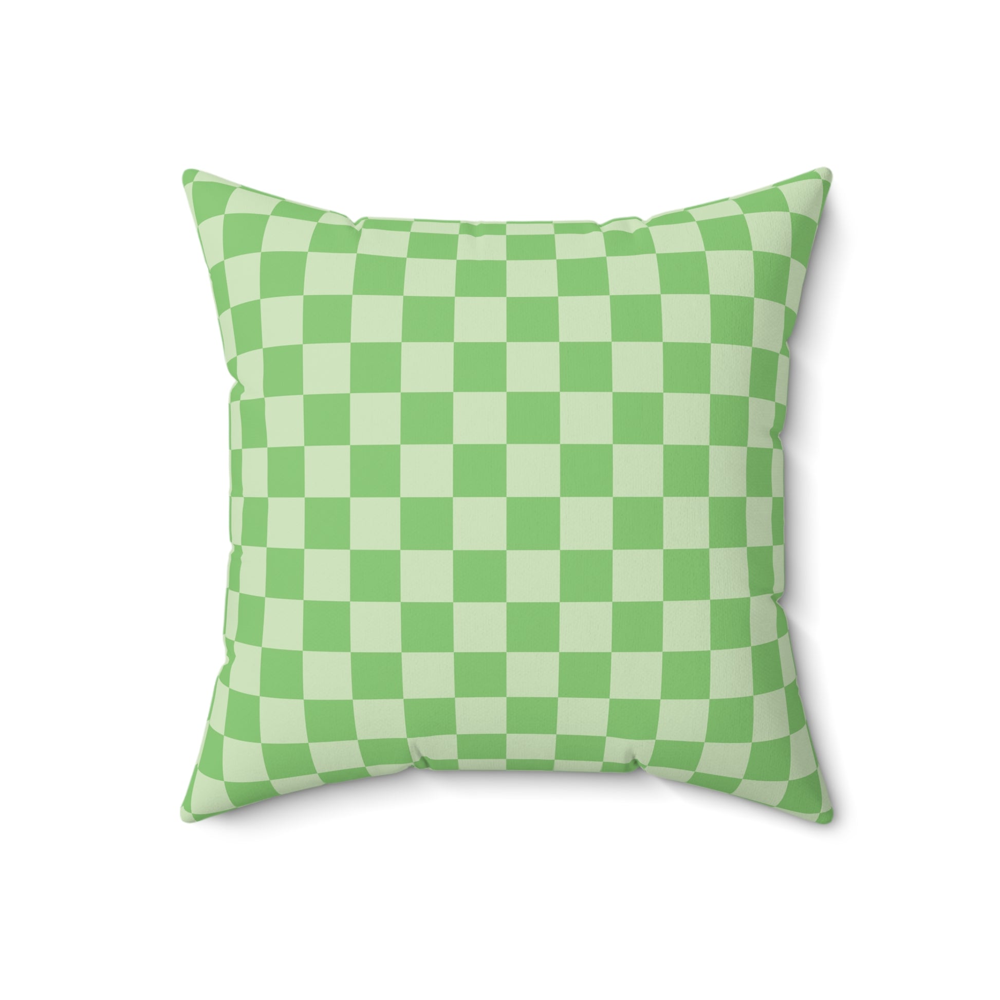 Checkerboard Green Spun Polyester Square Pillow, Artsulli - Art is Long, Life is Short, Home Decor, , , , , , , 