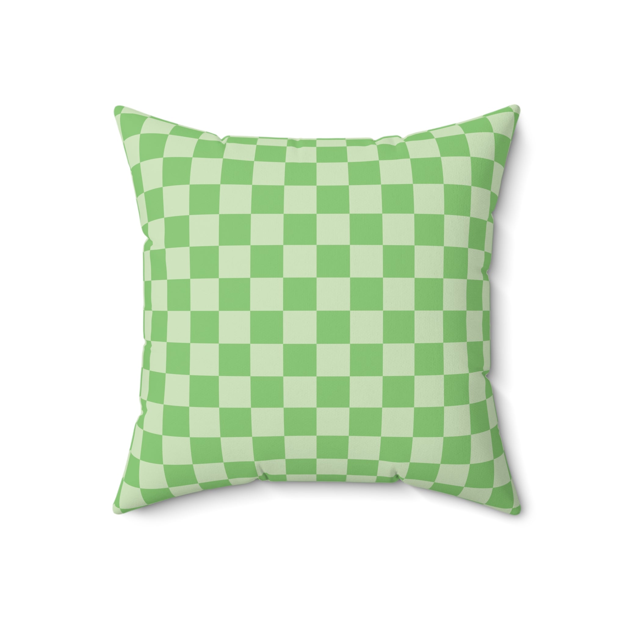 Checkerboard Green Spun Polyester Square Pillow, Artsulli - Art is Long, Life is Short, Home Decor, , , , , , , 