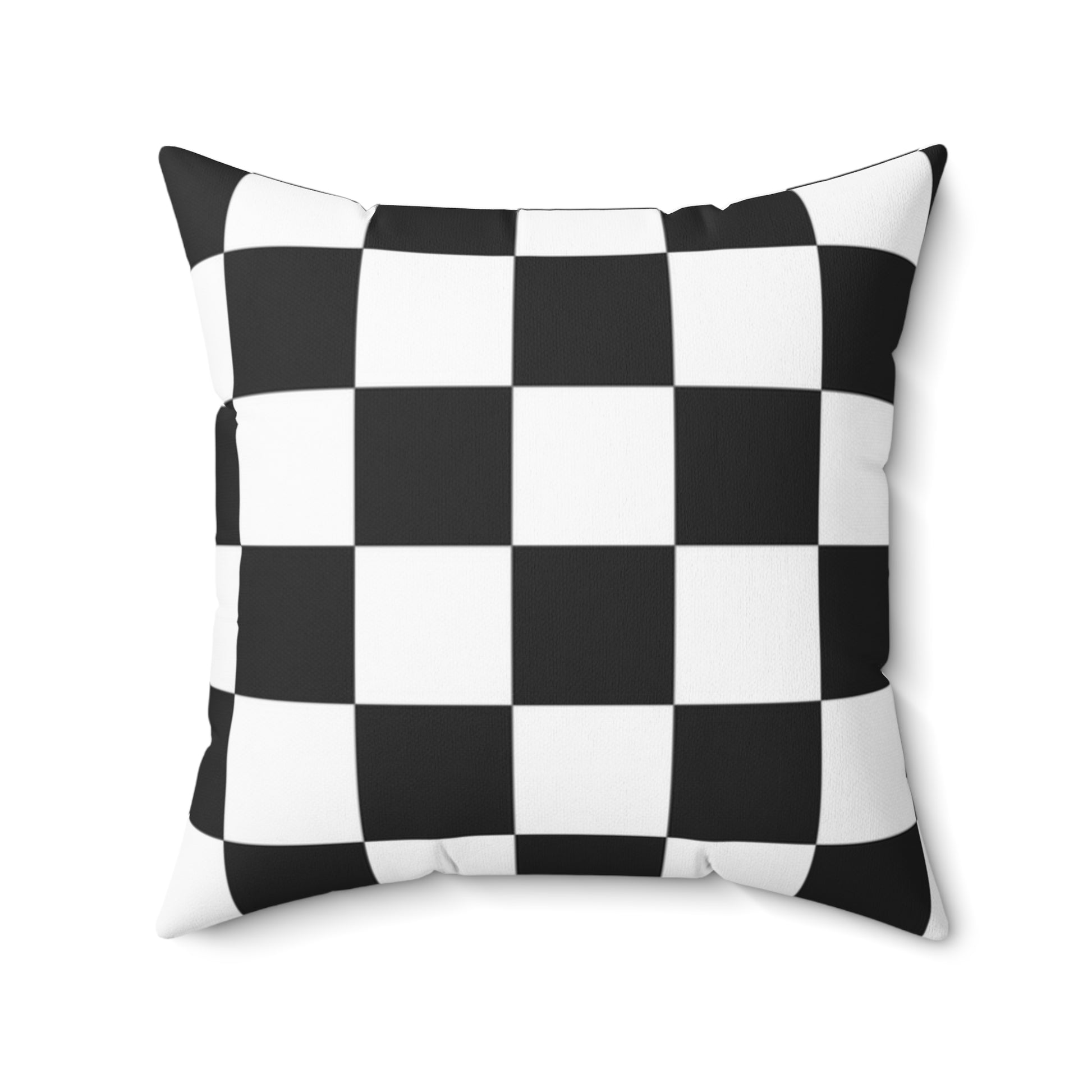Checkerboard White and Black Spun Polyester Square Pillow, Artsulli - Art is Long, Life is Short, Home Decor, , , , , , , 