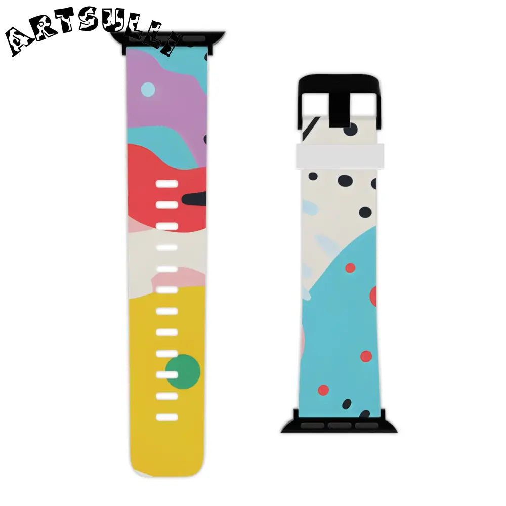 JAKKOUTTHEBXX Colorful Abstract Shapes Surreal Watch Band for Apple