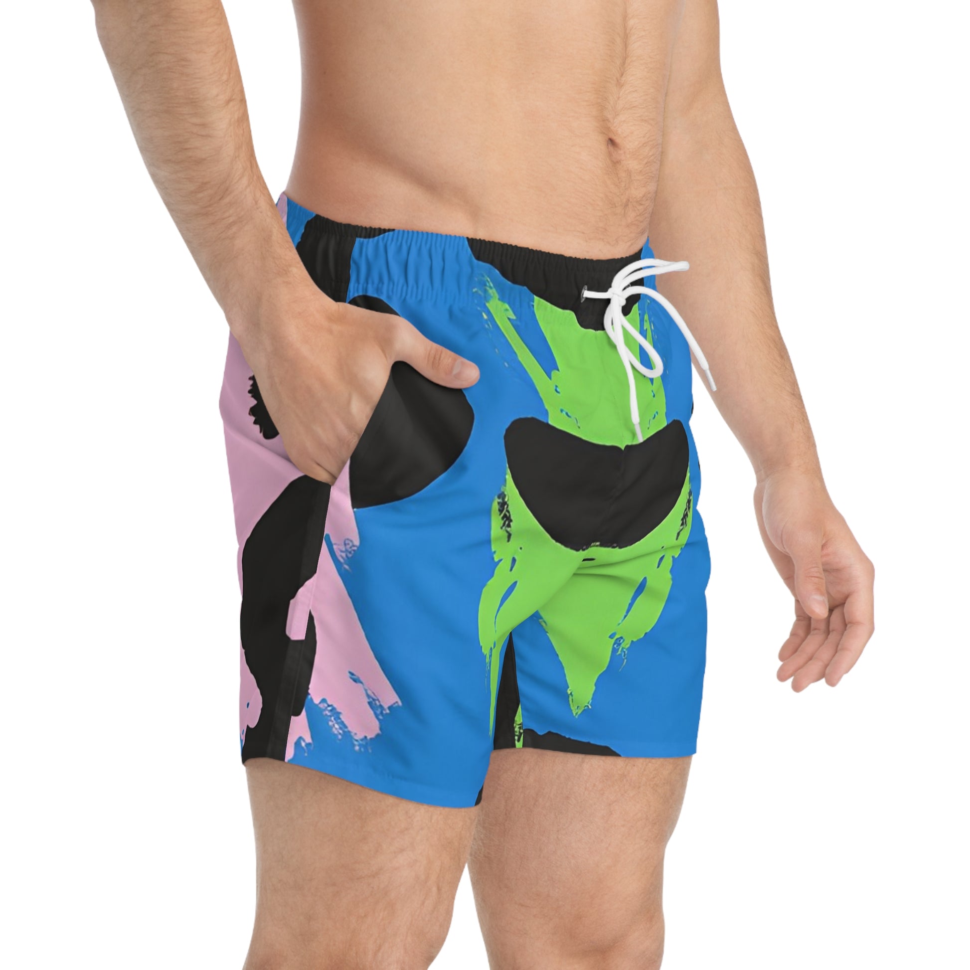 90s Neon Swim Trunks (AOP), Artsulli - Art is Long, Life is Short, All Over Prints, , , , , , , 