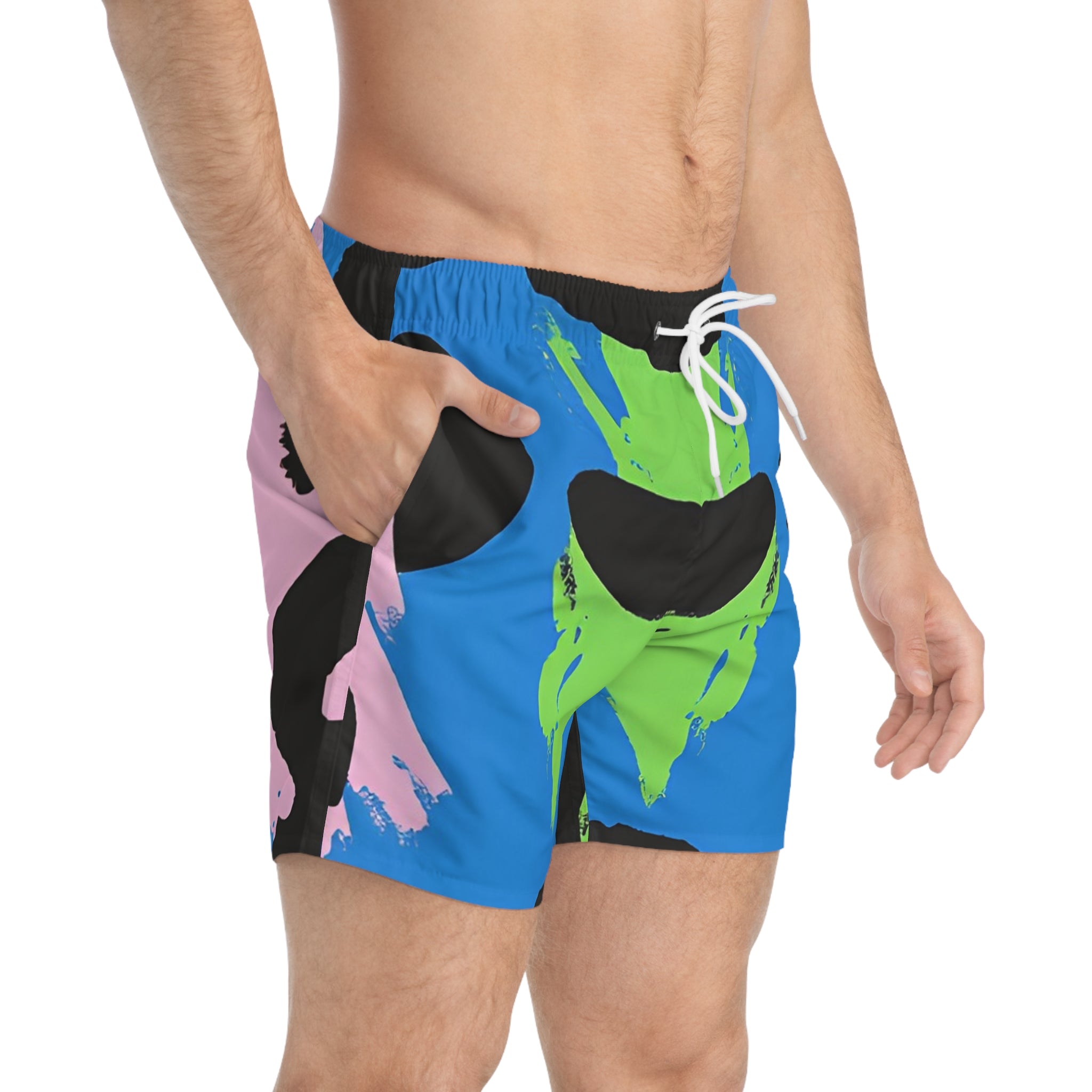 90s Neon Swim Trunks (AOP), Artsulli - Art is Long, Life is Short, All Over Prints, , , , , , , 