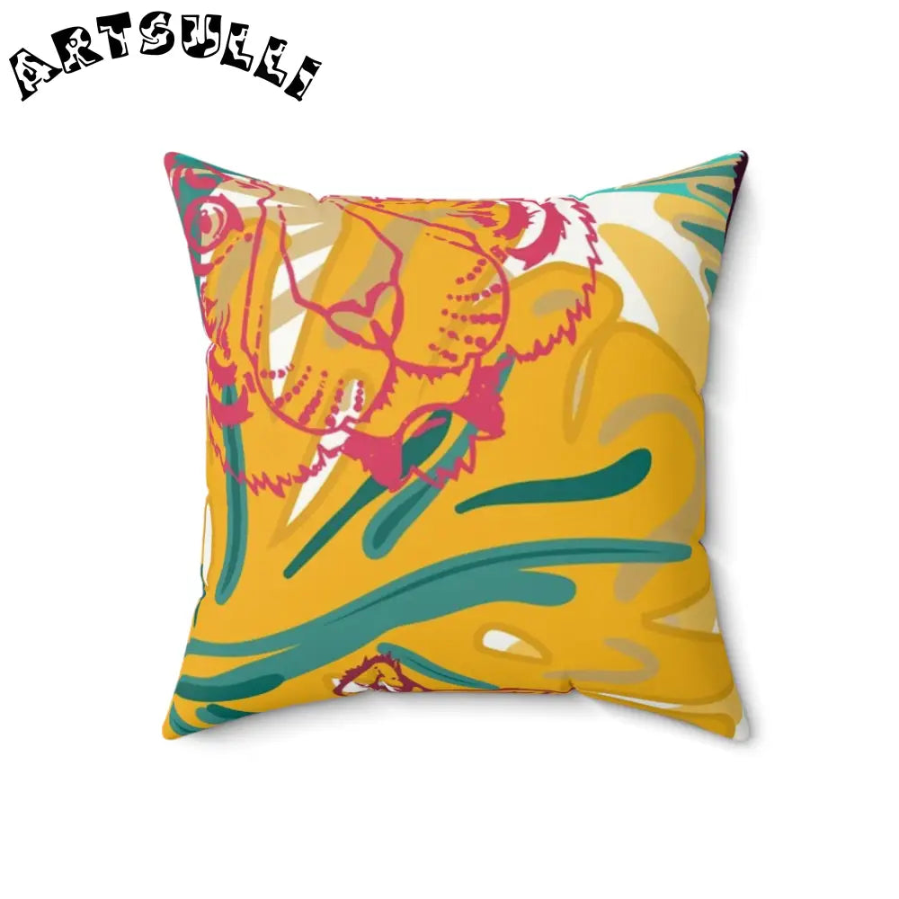 JAKKOUTTHEBXX Tropical Jungle Tigers Brown and Green Faux Suede