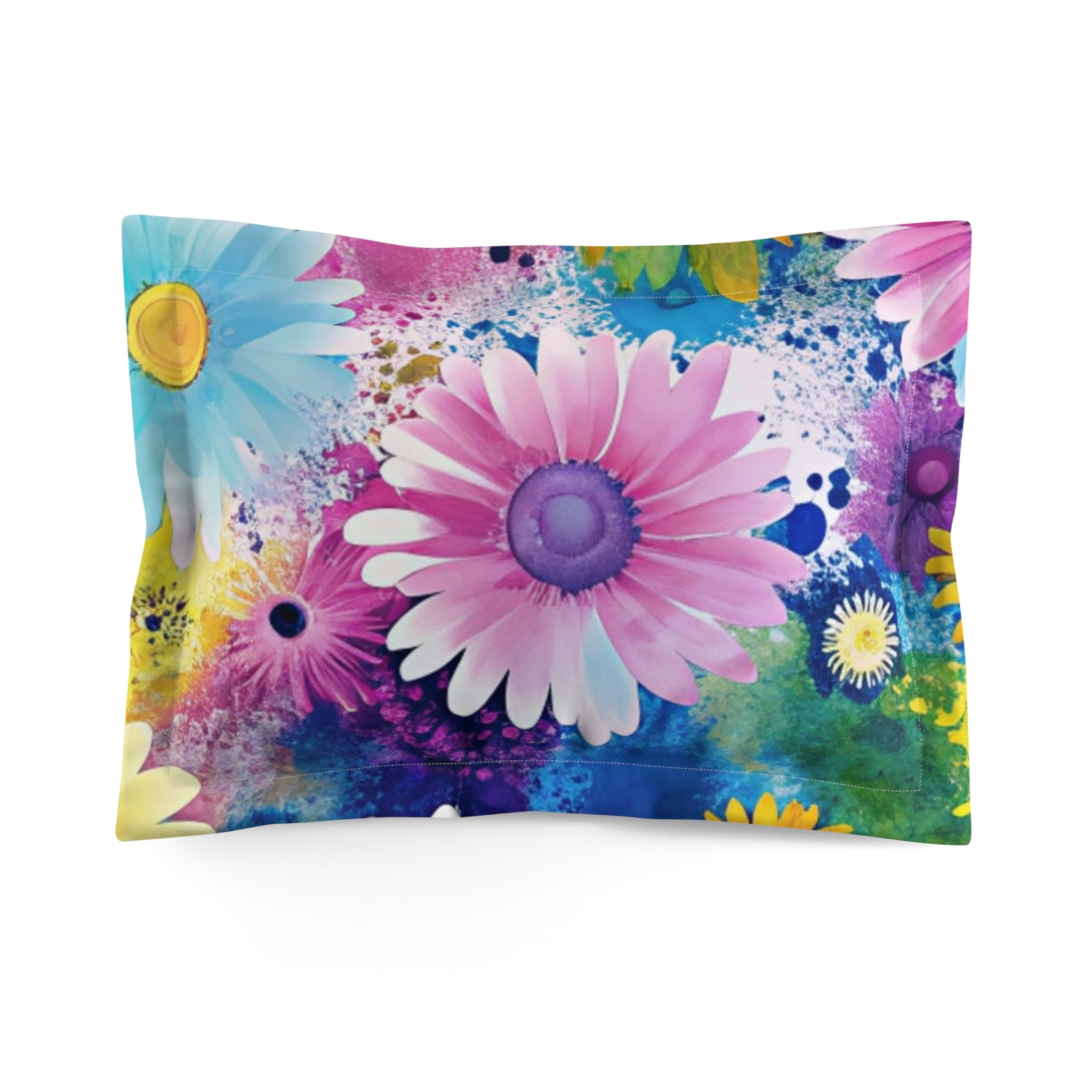 Magical Flower Explosion Multi-Color Microfiber Pillow Sham, Artsulli - Art is Long, Life is Short, Home Decor, Size, Standard, , , , , 81943655253095
