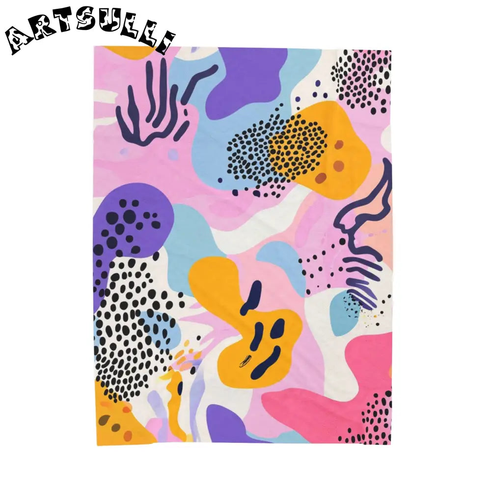 JAKKOUTTHEBXX Colorful Abstract Dots and Shapes II Velveteen Plush