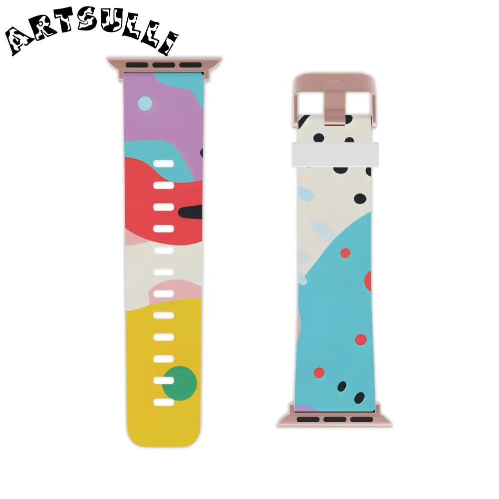 JAKKOUTTHEBXX Colorful Abstract Shapes Surreal Watch Band for Apple