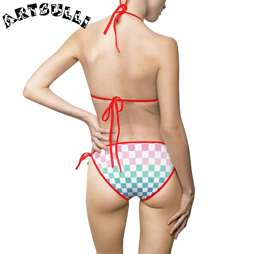 JAKKOUTTHEBXX Vaporwave Rainbow Checkerboard Multi-Color Women’s